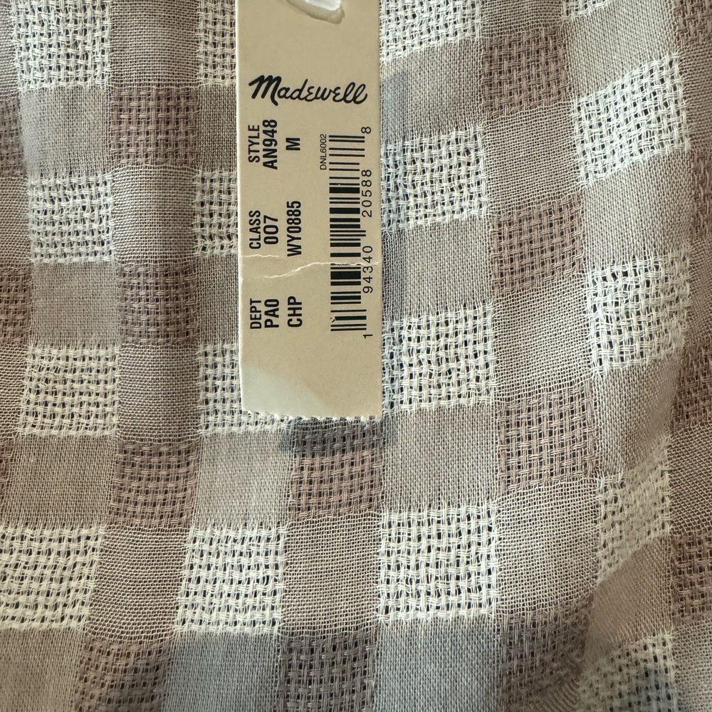 Madewell Sweetheart Wrap Top Gingham Top Size Medium New - Picture 10 of 10